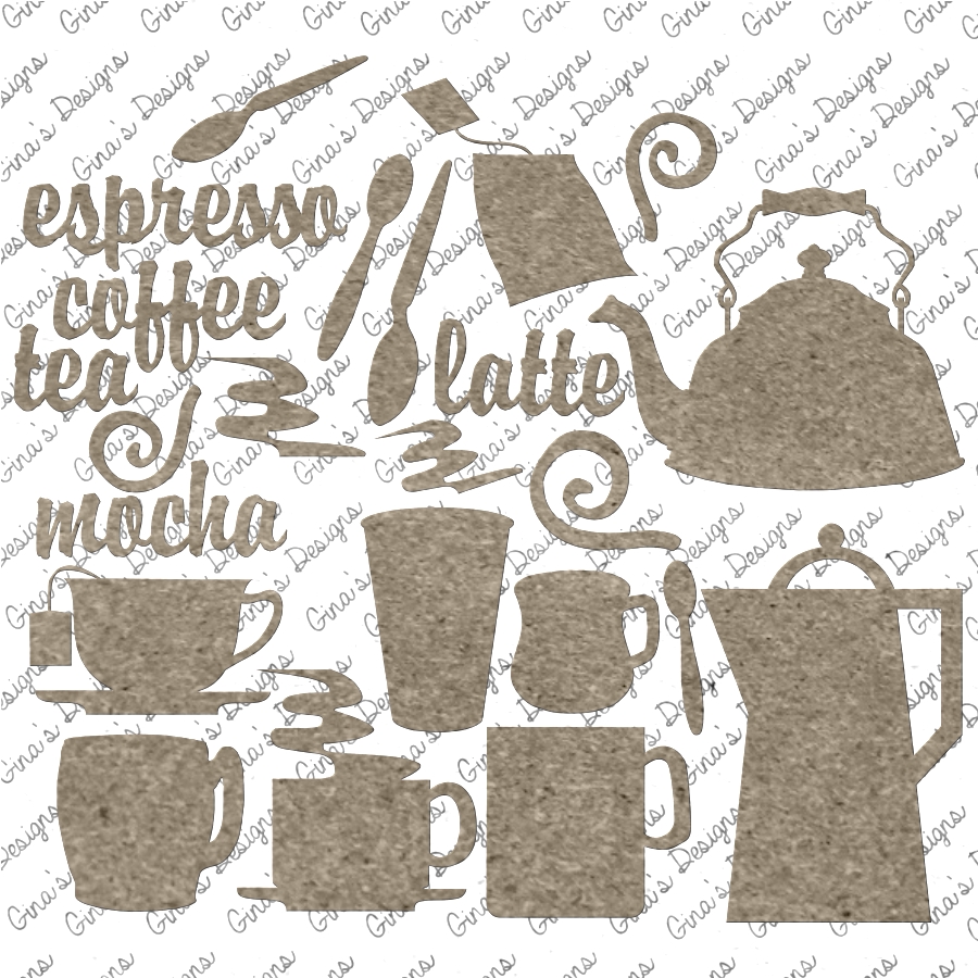 Coffee & Tea Shape Set - Click Image to Close