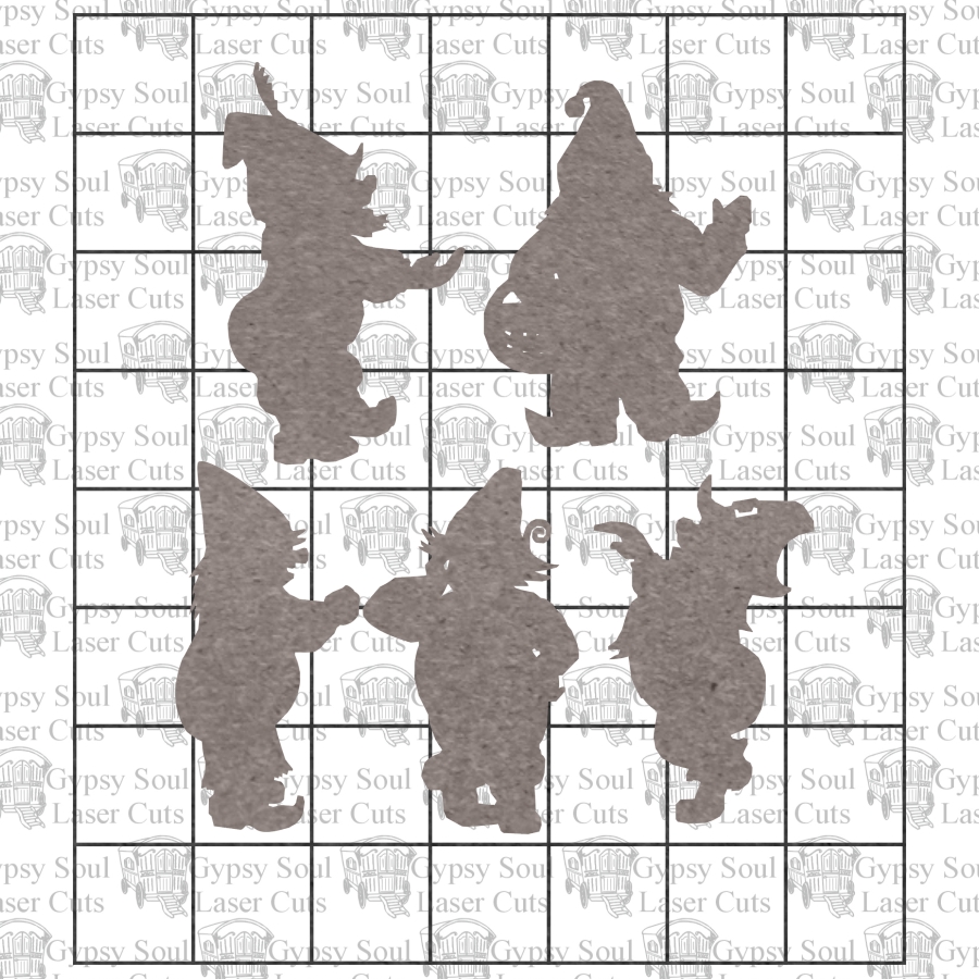 Garden Gnomes Silhouettes Medium - Click Image to Close