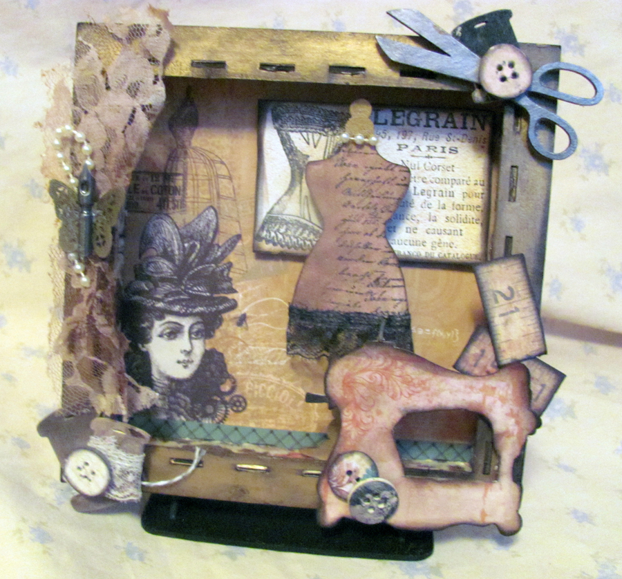 7 by 7 Themed Shadowbox Sewing
