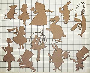 Alice in Wonderland Chipboard Silhouettes - Click Image to Close